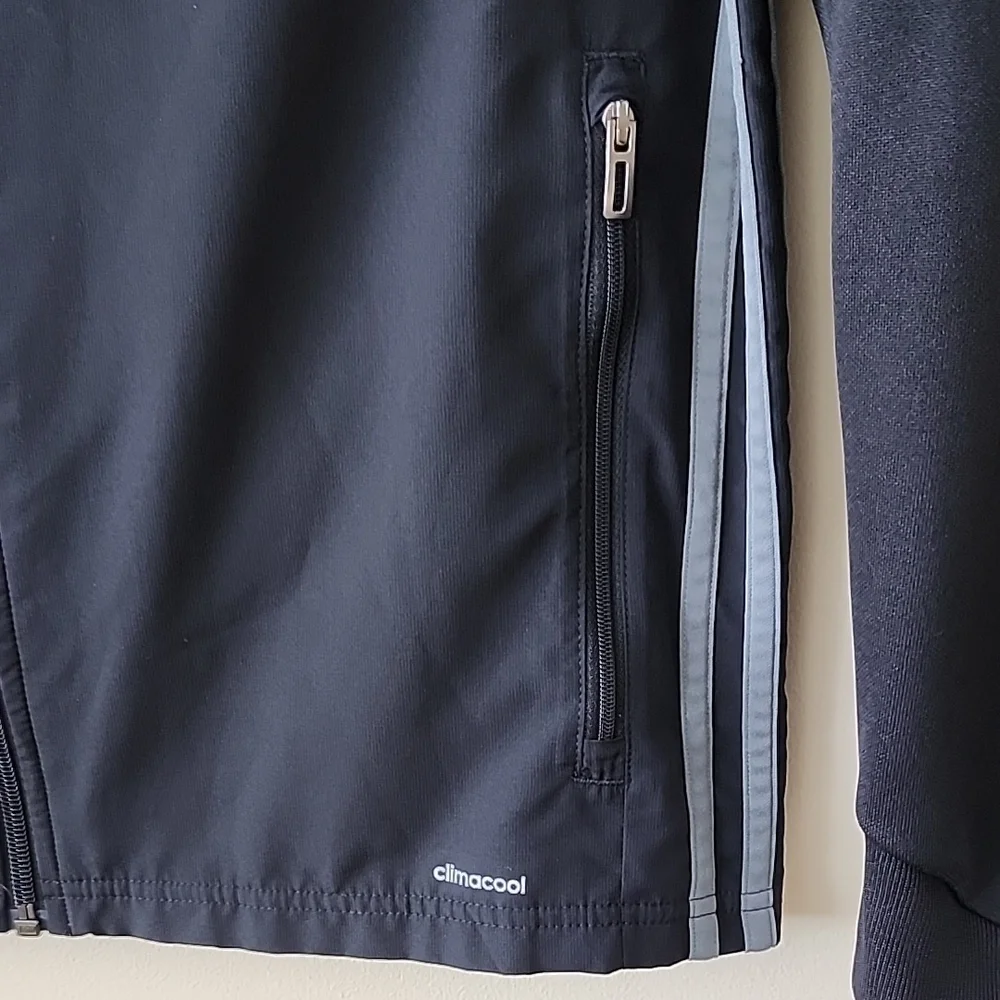 Adidas Black and Gray Track Jacket with Emblem